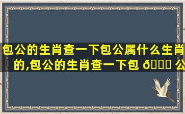包公的生肖查一下包公属什么生肖的,包公的生肖查一下包 🐛 公属什么生肖 🦢 的动物
